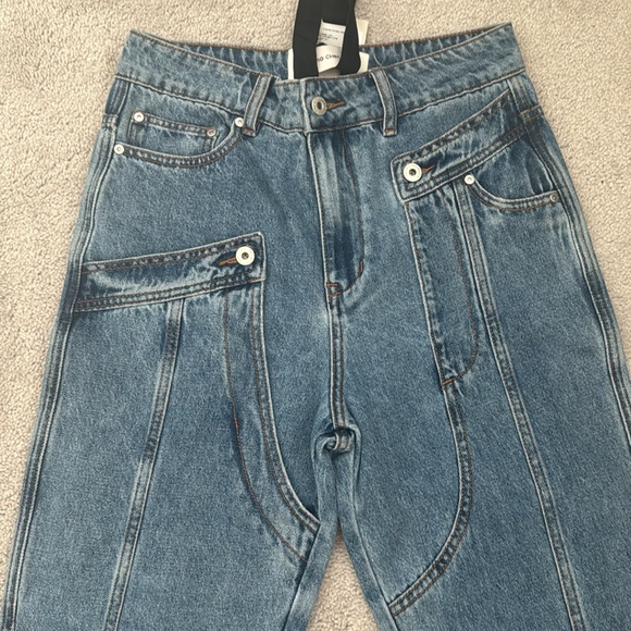 FENG CHEN WANG Blue Deconstructed Jeans - Picture 5 of 8